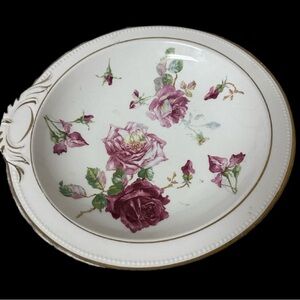 Sevres France Floral Hand Painted Platter Signed 11in